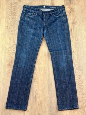 7 Seven for All Mankind Dark Blue Women's Straight Jeans. Like New